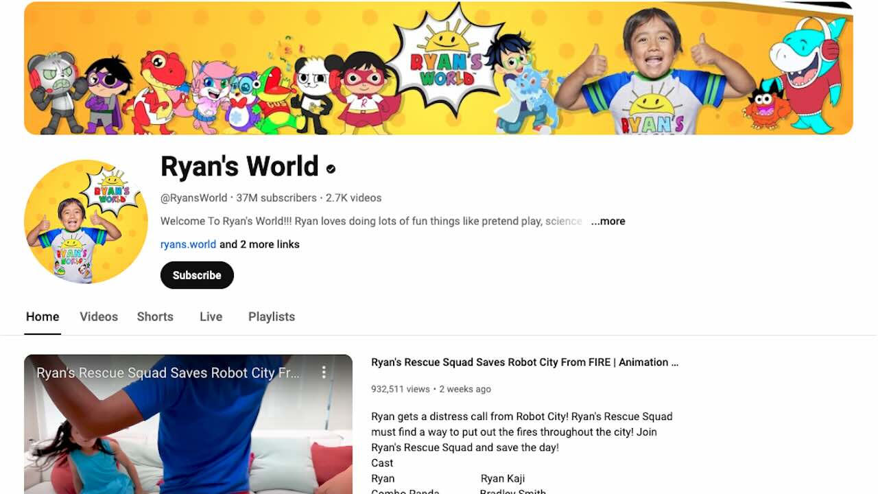Ryan Kaji YouTube Channel