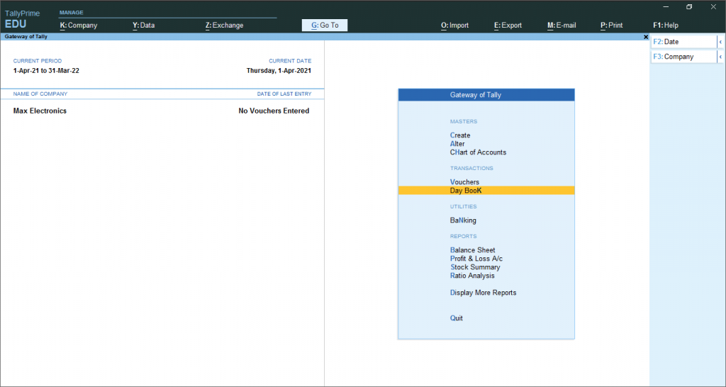 Alter Entry Accounting Entries Tally