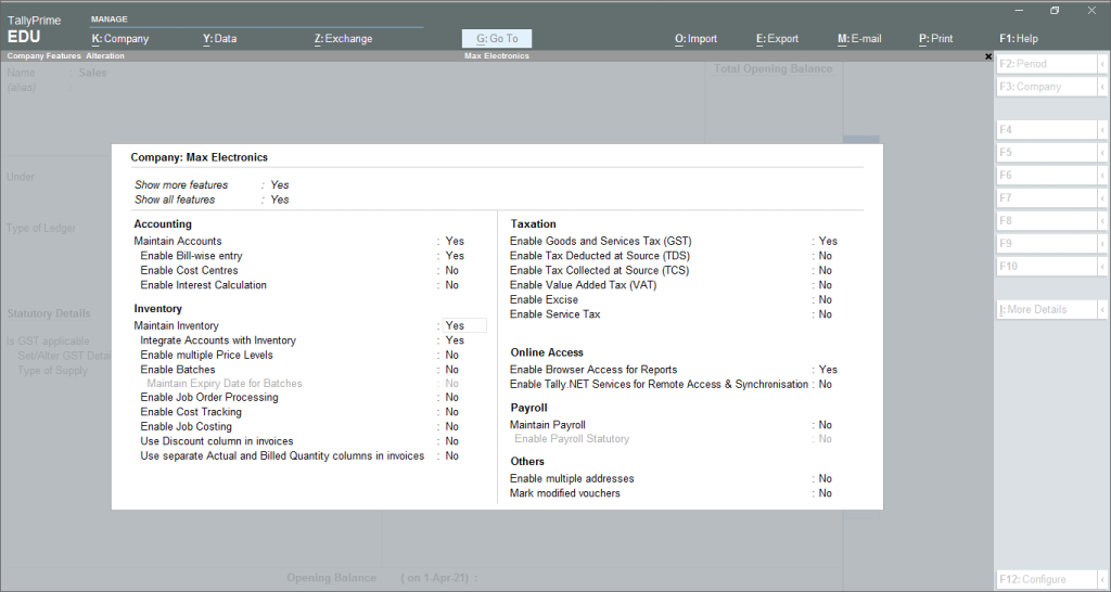Inventory Sales Ledger How to Create Ledgers in Tally image 4