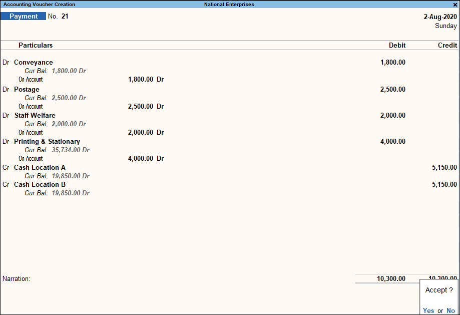 Double Entry Mode Payment Tally How to Pass Payment Entry image 5