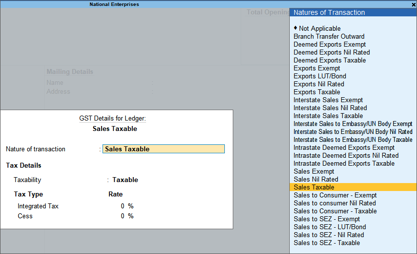 Nature Of Transaction For Sales Ledger Tally How to Pass Purchase and Sale image 7