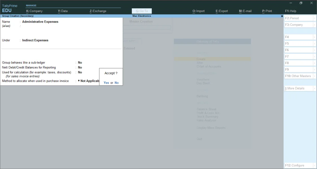 Group Creation In Tally How to create Groups in Tally image 2