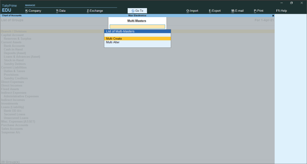 Multi Group Creation In Tally How to create Groups in Tally image 4