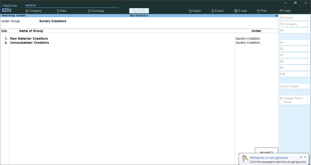 Create Multi Group In Tally How to create Groups in Tally image 5