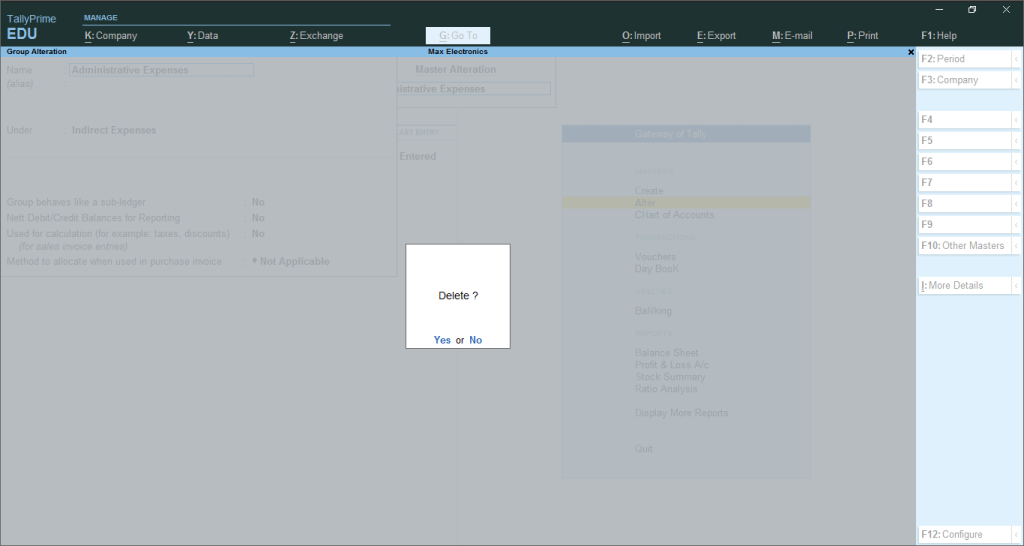 Delete A Group In Tally How to create Groups in Tally image 6